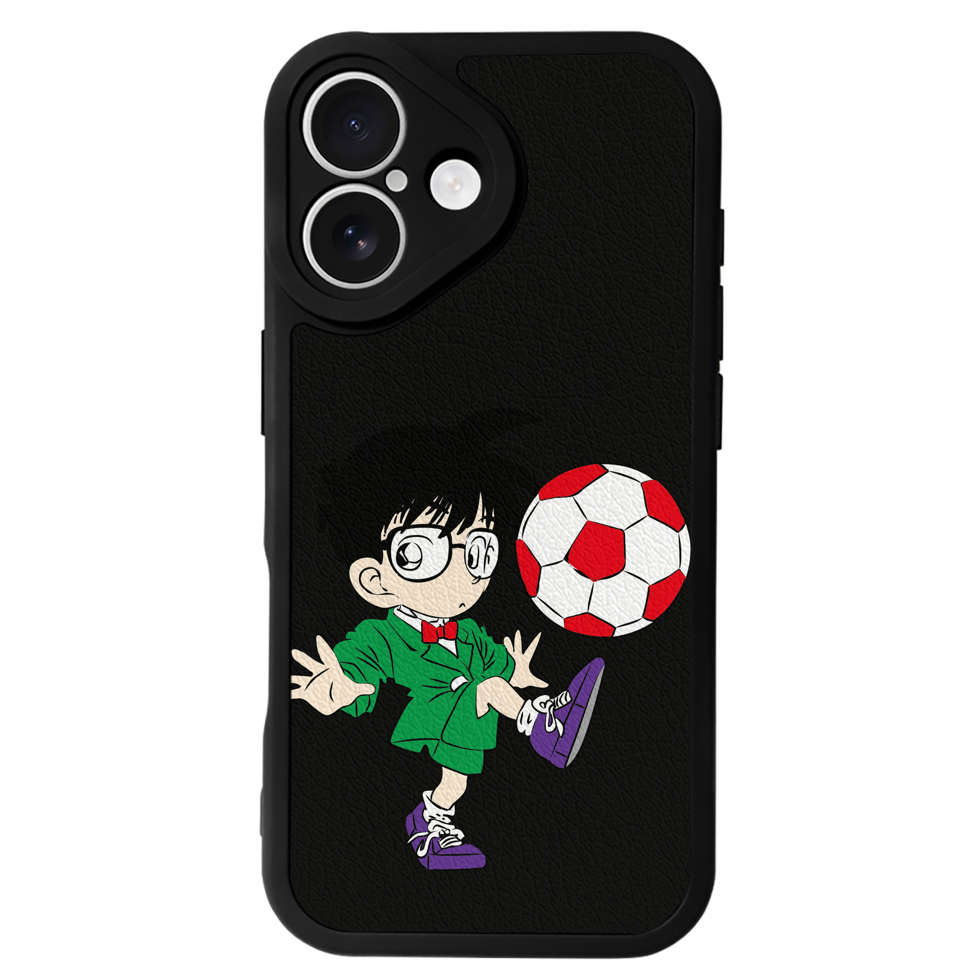 （画像用） 名探偵コナン 江戸川 コナン Detective Conan Conan Edogawa 【iPhone 16シリーズ対応】シリコンスマホケース（レザー調） 材質：シリコン